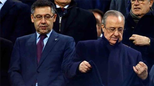 Bartomeu y Florentino en un Clasico