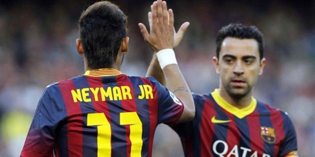 Xavi y Neymar Jr