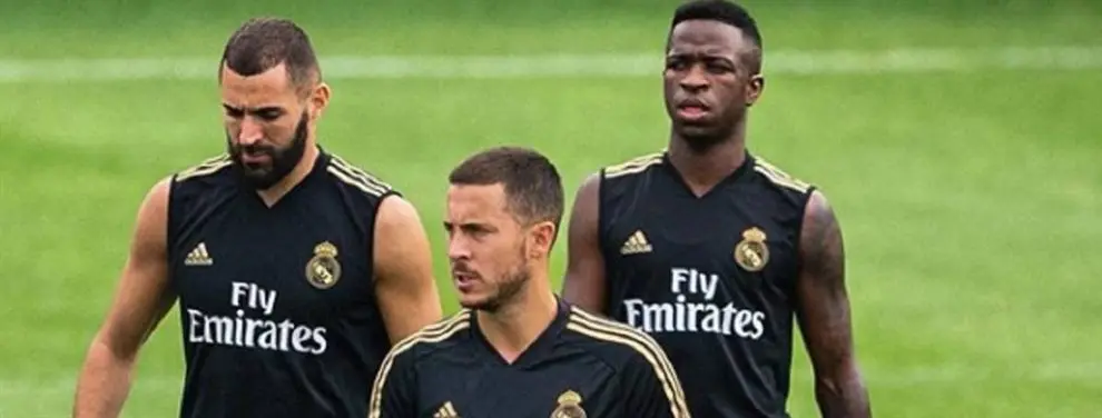 Vinícius Júnior y Eden Hazard no se creen el último invento de Zidane