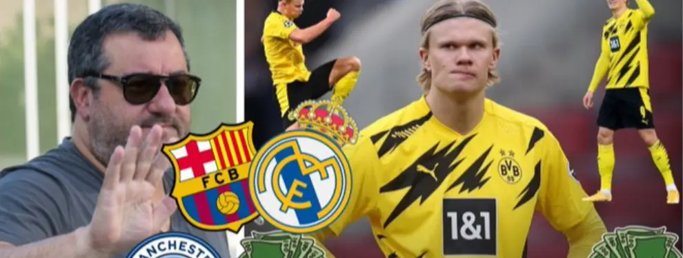 Erling Haaland y Mino Raiola zanjan el futuro del crack: Europa arde