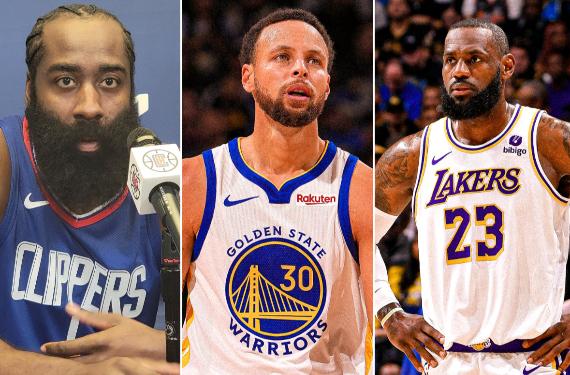 Stephen Curry, LeBron James, Durant y Joel Embiid crucifican a James Harden: el revés es antológico