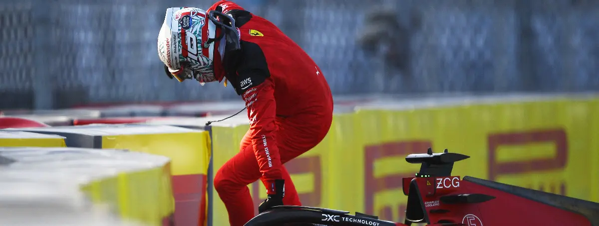 La mala racha continúa: Charles Leclerc sufrió en el GP de Hungría; ni en los Libres 2 acabó entero