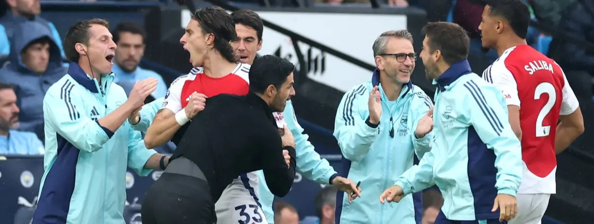 Ederson y Walker salieron en la foto: Guardiola, contra el árbitro; Arteta y Calafiori lo aprovechan